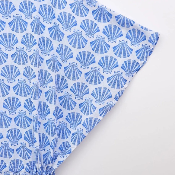 New blue and white shell kaftan dress with tassels Sz SM (6-8) (EU 38)‎ - Picture 6 of 7